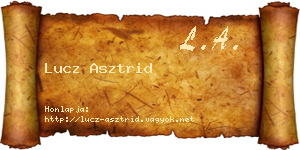 Lucz Asztrid névjegykártya